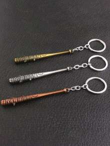 1pc Mini Baseball Alloy Keychain, Car Keychain, Keychain Accessory, Birthday Festival Party Event Souvenir, Friend Gift - Multicolor - View 3