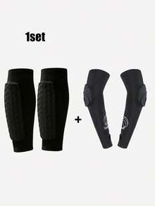 1 Pair/3 Pairs Professional Kids Sports Shin Guards/1 Set Leg & Wrist Guards/1 Set Leg & Elbow Guards, Honeycomb Anti-Collision Design, Professional Football Shin Guard Equipment - Multicolor - View 19
