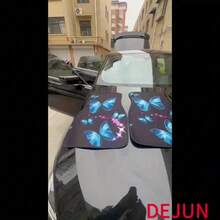 2PCS/4PCS [Butterfly Car Mats] Suitable For All Car Models, 4 Sets Of Butterfly Theme Pattern Car Floor Mats, All-Season Vehicle Floor Mats, With Anti-Slip Base, Easy To Clean Car Interior Accessories - A - View 4