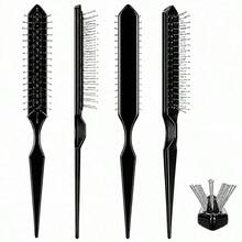 4 Pcs Synthetic Wig Brush Set, Steel Bristle Wig Combs For Synthetic Hair - Black - View 1