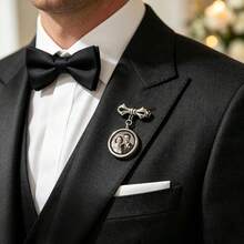Custom Photo Lapel Pin For Groom Wedding Gift Custom Photo Boutonniere Lapel Pin Wedding Memorial Pin Wedding Keepsake For Groom Gift - Multicolor - View 6