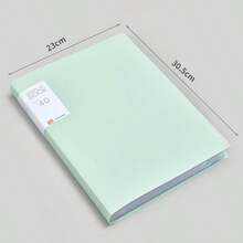 A4 Folder Binder 30 Pages Transparent Insert Pockets Document File Organizer Student Use Study Material Exam Paper Classification Storage Album Cardstock Cover Random Color - Multicolor - View 4
