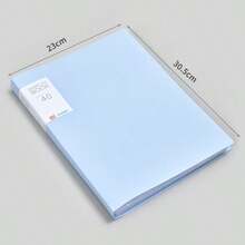 A4 Folder Binder 30 Pages Transparent Insert Pockets Document File Organizer Student Use Study Material Exam Paper Classification Storage Album Cardstock Cover Random Color - Multicolor - View 5