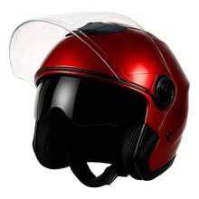 Casco de Motocicleta Abierto 3/4 con Visera Doble HD Abatible Certificado DOT - B - Ver 6