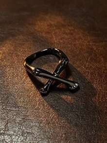 CIREY 1pc Unique Design Articulated Double Leg Ring, Distressed Vintage Niche Men's Finger Ring - Leg Ring - View 3