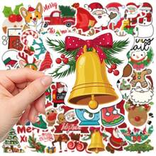 somoving 50 Sheets Merry Christmas Xmas Holiday Stickers, DIY Decoration Decals For Suitcase Fridge Laptop Journal Phone Case Cup Water Bottle Scrapbook Gift Box Party Decor - Multicolor - View 8