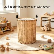 1PC Cute Watercolor Teddy Bear Print Storage Basket With Handles, Cartoon Bear Pattern Laundry Hamper For Clothes And Sundries, Multi‑Purpose Storage For Clothes Sundries, Home Decor & Room Decor - Beige - View 1