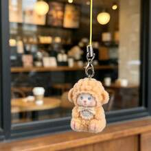 New Cute Resin Flocked Mini Sheep Doll DIY Handmade Pendant Keychain Bag Charm Phone Strap - Multicolor - View 7