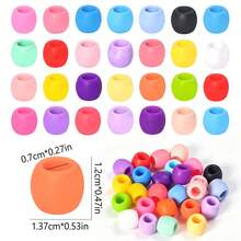 23/119Pcs Multicolor Large Hole Silicone Hair Beads, Dreadlock Braid Decor Beads, Thick Braids Hair Accessories For DIY Hairstyle Decoration - Silicone Hair Beads - View 6