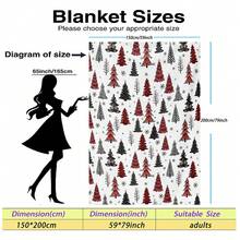 1pc Red & Black Plaid Christmas Tree Theme Digital Print Flannel Blanket - Modern Style, Soft & Comfortable Polyester Knit Fabric For All Seasons, Multi-Purpose, Suitable For Sofa, Bed, Travel, Camping, Chair, Gift Blanket - Multicolor - View 10