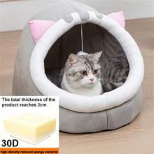1pc Cute Cat Bed Soft Kitten Mat Comfortable Cat House Breathable Cat Sleeping Basket Suitable For Large, Medium And Small Cats For All Seasons - A - View 9