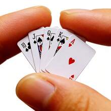 5/10pcs Mini Poker Card Model, Miniature Poker DIY Handmade Decor, Party Tabletop Game Toy, Novelty Small Gift, Random Color - Multicolor - View 6