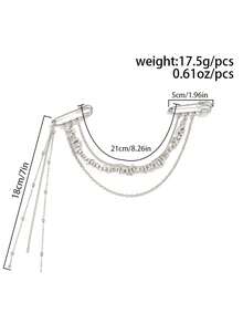1pc Fashion Asymmetrical Geometric Pattern Brooch Suitable For Multiple Occasions Wear - Silver - View 4