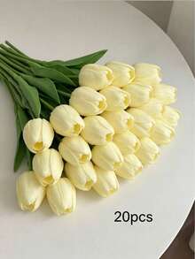 3pcs Artificial Tulip Flowers Home Decor Ornaments Living Room Bedroom Decoration Fake Flowers - Apricot - View 15