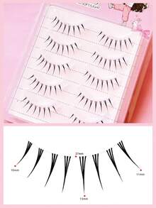 Lvcheryl 5 Pairs Of Angel Lashes ,Fairy Lashes Strip,Japanese Manga False Eyelashes, Wispy Lashes With Sharp Eyes,Comfortable Simulated Eyelashes, Light And Curly Lashes With Spikes And Bottoms, Suitable For Daily Makeup - Black - View 3