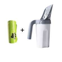 1pc Large Capacity Cat Litter Scoop + 1pc Trash Bag, Non-Contact Design, Ergonomic Handle And Plastic Structure, Easy To Clean, Suitable For Indoor/Outdoor Use, Indoor Pet Care, Modern Pet Supplies, Sturdy And Durable - Multicolor - View 5
