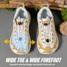 Men's Wide Fit Hiking Shoes, Lightweight Non-Slip Breathable Outdoor Cross-Country Sports Shoes, Ergonomic Wide Toe Box, Suitable For Wide Feet - Apricot - View 10