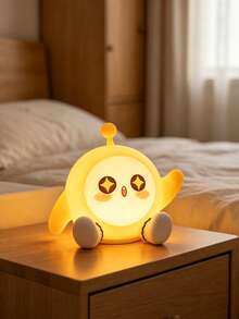 1PC Cute Cartoon Egg Baby Silicone Night Light, USB Rechargeable Tap Control LED Bedside Sleep Lamp, Warm Light Room Decor Birthday Gift - Egg Treasure - View 1