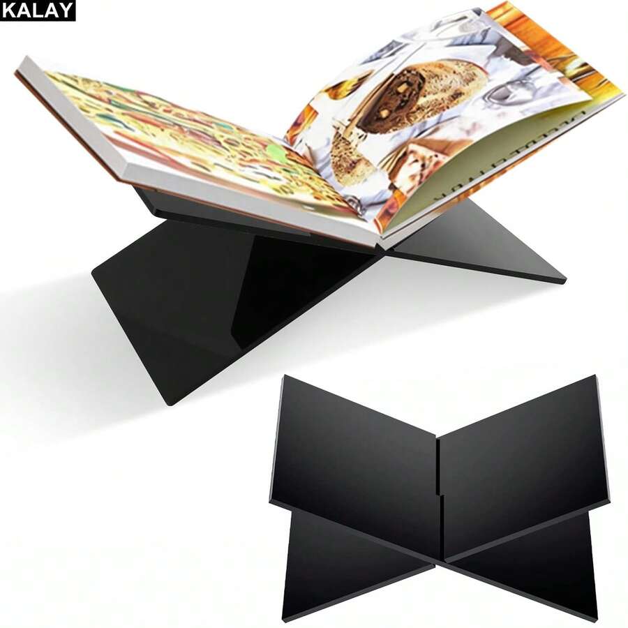 Rak Buku Akrilik Tugas Berat KALAY, Dudukan Pajangan untuk Buku Masak, Buku Pelajaran, Buku Seni, Dekorasi Meja Kopi, Tempat Buku Masak, Mampu Menopang Hingga 4,5KG