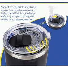 1pc 20oz Insulated Tumbler Replacement Lid, Anti-Spill Cup Lid With Magnetic Sliding Switch - Multicolor - View 11
