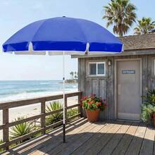 Sombrilla De Playa Jardín De 1.6 m Diámetro Azul Fund Azul - Azul - Ver 10
