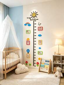 1 Set Removable Acrylic Wall Sticker, Children's Height Growth Chart Sticker, Dopamine Color Series, With Frame And Pattern, Suitable For Children's Room, Nursery, Room Wall Decoration, Baby Gift - Multicolor - View 7