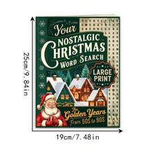 Christmas Word Search Puzzle NoteBook 22 Pages For Adults Seniors Family Fun Gift,Multiple Styles Available,No Pen Include - Rectangle - View 9