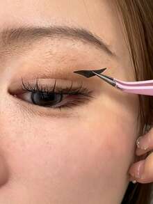 208/104/52pcs Self-Adhesive Cat Eye Wing Eyeliner Stickers, Waterproof Reusable Eye Makeup Stickers For Beginners, Black & Brown Optional - Multicolor - View 4