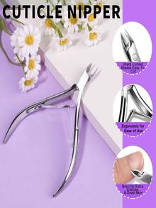 5 Pcs Manicure Tool Set, Cuticle Nipper Pusher Scraper Nail File Nail Care Kit - Multicolor - View 3