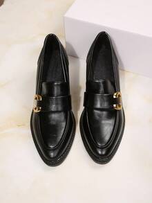 Deep Cut High Heel Women's Pumps With Side Elastic Band Design, Simple Daily Commute Shoes - Black - View 4