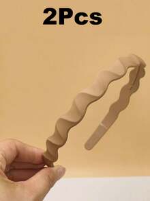 Solid Color Casual ABS Plastic (ABS Resin) Wavy Shape Headband Suitable For All Seasons - Multicolor - View 9