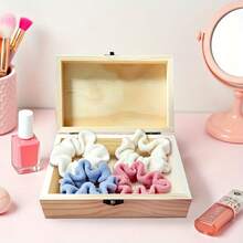 1pc Painting Art Set, Handmade Cute Cow Pattern, With Lockable Flip Lid Wooden Box, Multi-Functional Small Item Storage Box, Jewelry Box, Painting Decoration, Desk Organizer, Vanity Decor, Small Accessory Storage Box - Multicolor - View 7