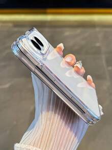 بطانية هاتف جديد لهاتف IPhoneDuo القابل للطي، تصميم شاشة عريضة، رقيق وشفاف، حماية فتحة الكاميرا الكبيرة، مضاد للسقوط من الزوايا الأربع، تبديد حراري جيد، شفاف كريستالي، للجنسين، يوفر حماية كاملة - شفاف - مشاهدة 5