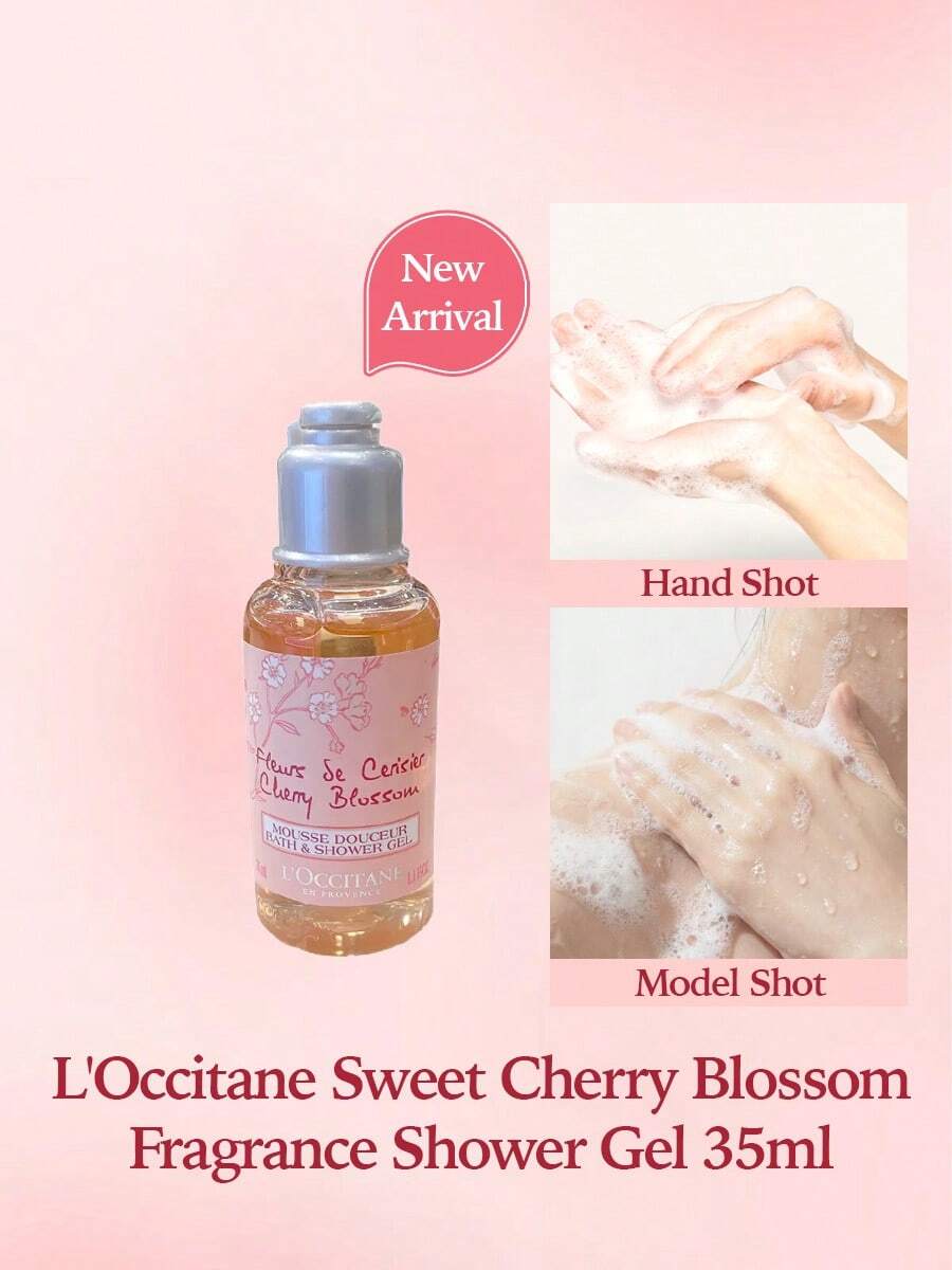 L'Occitane Cherry Blossom Shower Gel 35ml Fragranced Body Wash Travel Size Gentle Cleansing Bath Gel - Cherry Blossom - View 1