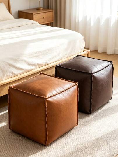 Leather Textured Storage Bean Bag Cover. Convenient Storage Space Making It An Ideal Solution For Stowing Away Old Clothing And Various Household Odds And Ends. This Product Includes Only The Outer Cover; Internal Filling Is Not Included.