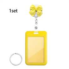 1 Set Retractable Bow Badge Reel With Colorful ID Card Holder And Fun Keychain Accessory, Easy Pull Design, Ideal Gift For Nurses, Doctors And Office Staff, ID Card Holder - Multicolor - View 8