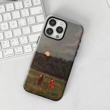 瓢蟲日落手機殼 復古風景藝術油畫自然風格 相容 iPhone 17 Pro Max 16e 15 Pro 14 Plus 13 12 11 Pro Max - 彩色 - 查看 5