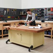 4PC 300KG Workbench Casters Retractable Swivel Wheels Heavy Duty - Black - View 5