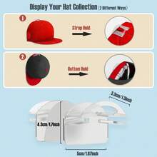 4/8/12/16/20/24 buah Gantungan Topi Perekat, Cocok untuk Dinding, Gantungan Topi Baseball yang Kuat, Rak Gantung Topi Baseball di Dinding, Stand Pajangan Topi, Aksesoris Penyimpanan Topi - Clear - View 3