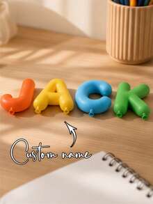 1 Set Personalized Custom Colored Letters - Personalized 3D Sample Letters - Personalized Printed Letters, Height 4cm/8cm, Thickness 8mm, Selectable 3 To 15 Characters. These Personalized 3D Printed Letters Are Presented. Colored Letters Are An Excellent Choice For Displaying Names, Desktop Decor - Multicolor - View 6