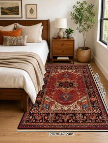 1pc Vintage Persian Rug, Bohemian Floral Medallion Pattern Carpet, Distressed Oriental Style Rug, Soft Polyester Rectangular Rug, Suitable For Living Room, Bedroom, Hallway, Kitchen, Office, Farmhouse Home Decor - Multicolor - View 23