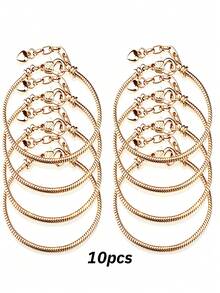 20pcs - Charming Snake Chain Bracelet Set, Adjustable Bracelets With Lobster Clasp Extension Chain, DIY Jewelry Making Materials, Handmade Bracelet Kit, Gift For Her - Bracelet Set - View 12