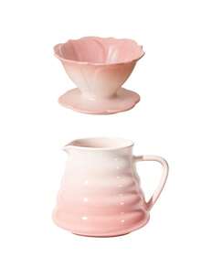 2pcs Drip Coffee Pot Set With Gradient Color Ceramic And Glass Material, Ceramic Coffee Dripper And Carafe, Handheld Coffee Brewer For Home, Camping And Outdoor Activities - Multicolor - View 7