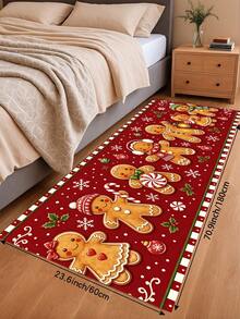 1/2pcs Christmas Kitchen Decor Rugs, Merry Christmas Gingerbread Man Design, Winter Kitchen Carpets And Mats, Non-Slip Washable Absorbent Kitchen Accessories Decorative Floor Mat, Christmas Holiday Gift! - Multicolor - View 18