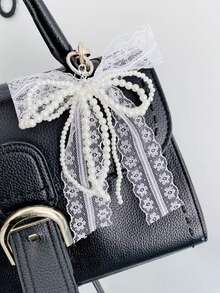 New Korean Style Ins Niche Pearl Lace Bow Pendant, High-End Elegant Bag Charm Suitable For Backpack Accessories, Handmade Materials And Jewelry Making, Perfect Christmas And Halloween Gift - 1 - View 7