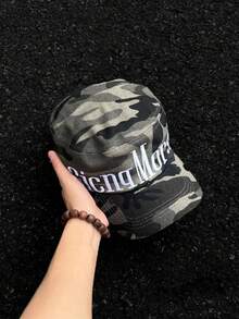 American Flat-Top Color-Block Large Letter Lip Embroidery Flat-Top Baseball Cap Men And Women Hip-Hop Camouflage Street Military Cap - Camouflage Riding Hat - View 9