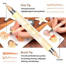 Flysea Dual Skin Tone Series, 12/24/36/48/72 Colors Full American Palette, Suitable For Cartoon Portrait Painting, Drawing And Writing, Vibrant Colors, Brilliant Visuals - Sets - View 7