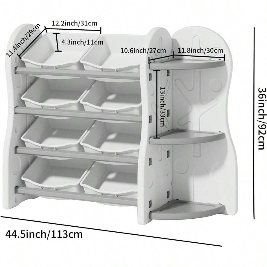 Gupamiga Organizador Almacenamiento Librería para Juguetes Libros 8 Cubos Niños Infantil - Blanco - Ver 1