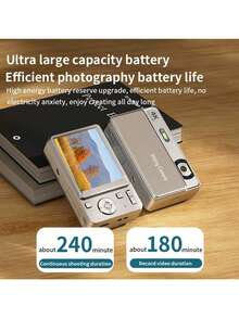 4K Sliding Digital Camera, 64MP Autofocus 16X Zoom, 2.8" IPS Screen LED Flash Multi‑Filters, Compact Portable Point & Shoot Cam For Students Travel Daily Use - View 10