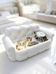 Mini Sofa Jewelry Tray, Watch Jewelry Key Small Accessories Storage Decor, Creative Decor, Sofa Storage Tray, Cute Sofa Decor, Entryway Storage, Decorative Storage, Christmas Gift, Halloween Gift, Saudi Arabia National Day Gift - Multicolor - View 2